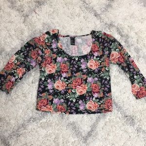 Quarter sleeve floral crop top from Forever 21